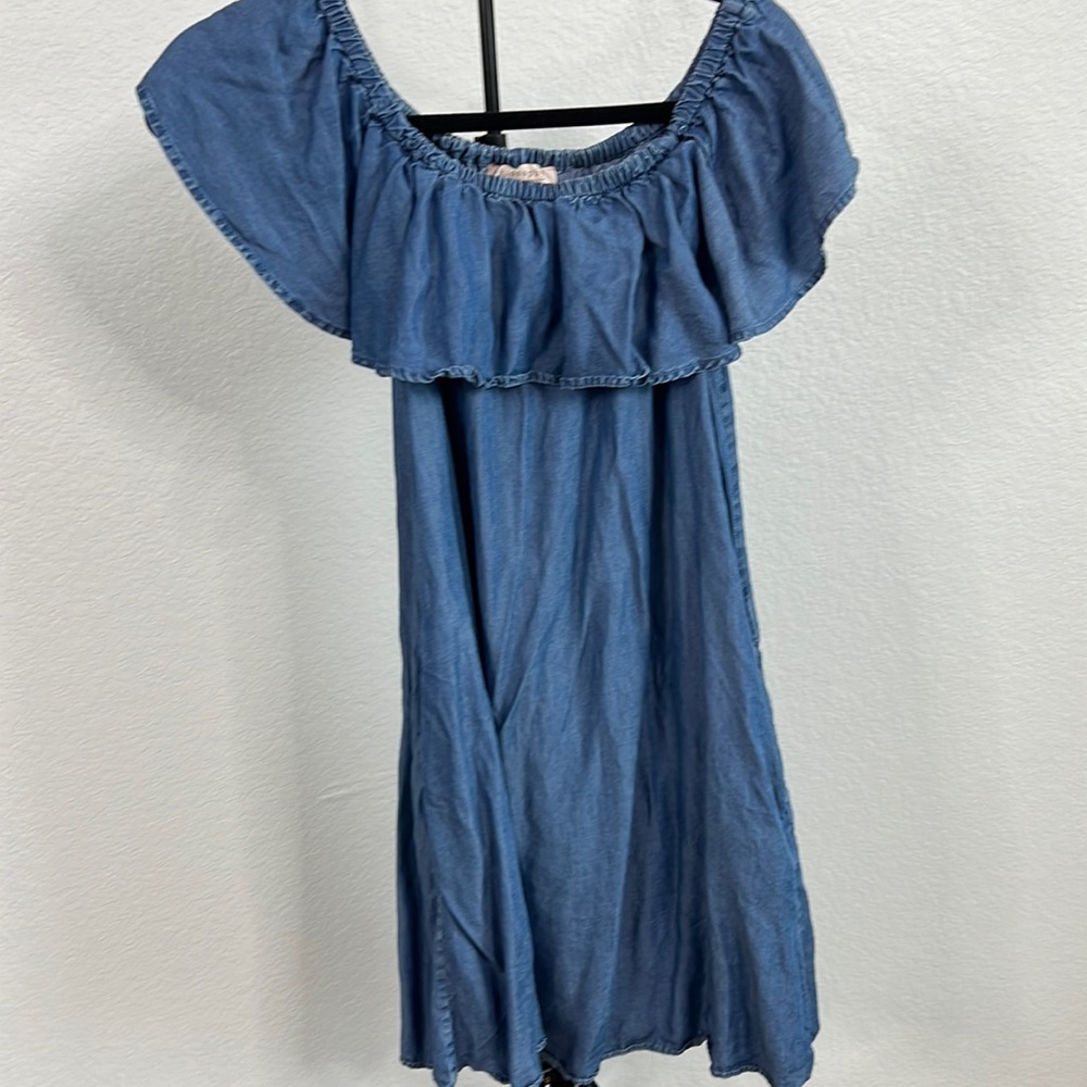 philosophy blue jean dress off the shoulder size s